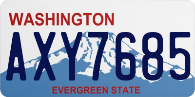 WA license plate AXY7685