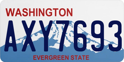 WA license plate AXY7693