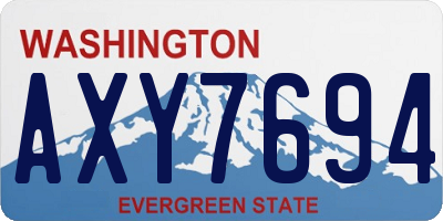 WA license plate AXY7694