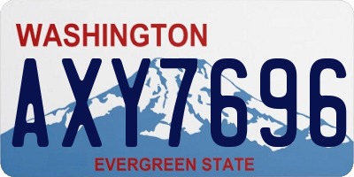 WA license plate AXY7696