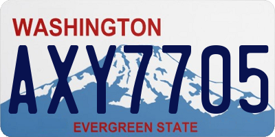 WA license plate AXY7705