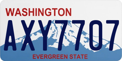 WA license plate AXY7707