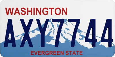 WA license plate AXY7744
