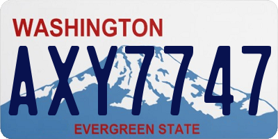 WA license plate AXY7747