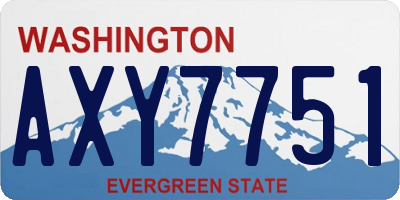WA license plate AXY7751