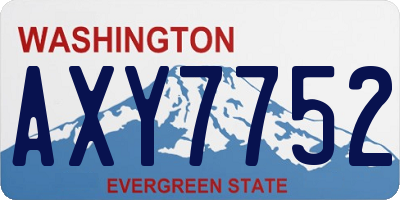 WA license plate AXY7752