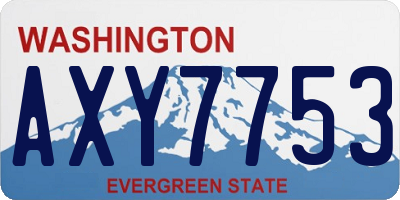 WA license plate AXY7753