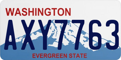 WA license plate AXY7763