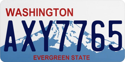 WA license plate AXY7765