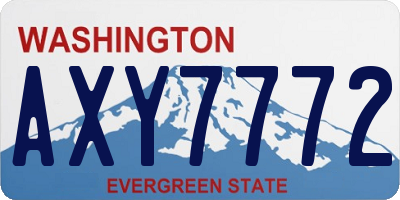 WA license plate AXY7772