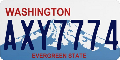 WA license plate AXY7774