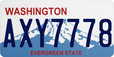 WA license plate AXY7778