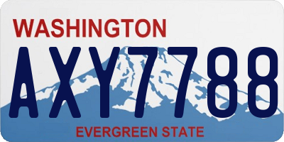 WA license plate AXY7788