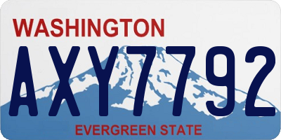 WA license plate AXY7792