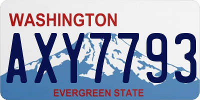 WA license plate AXY7793