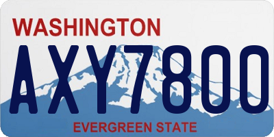 WA license plate AXY7800