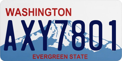 WA license plate AXY7801