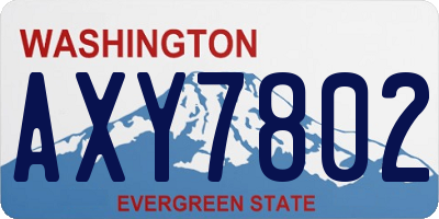 WA license plate AXY7802