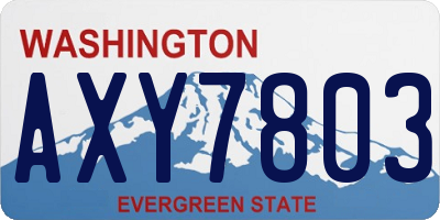 WA license plate AXY7803