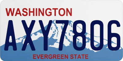 WA license plate AXY7806