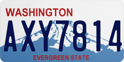 WA license plate AXY7814