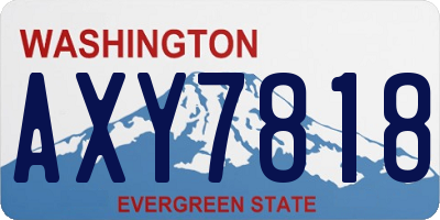 WA license plate AXY7818