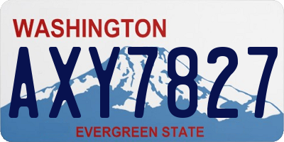 WA license plate AXY7827