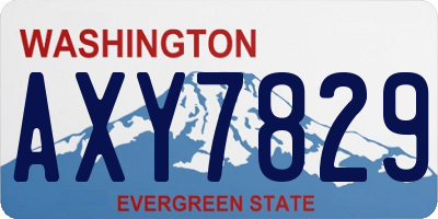WA license plate AXY7829