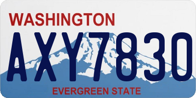 WA license plate AXY7830