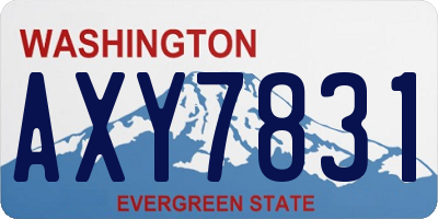 WA license plate AXY7831
