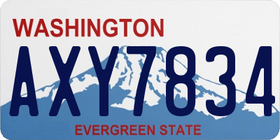 WA license plate AXY7834