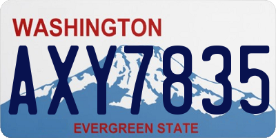 WA license plate AXY7835