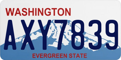 WA license plate AXY7839