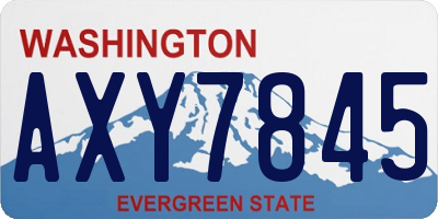 WA license plate AXY7845