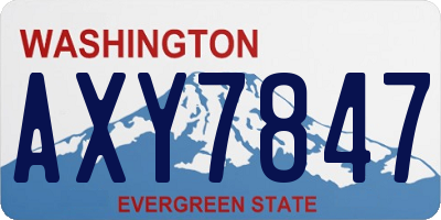 WA license plate AXY7847