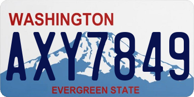 WA license plate AXY7849