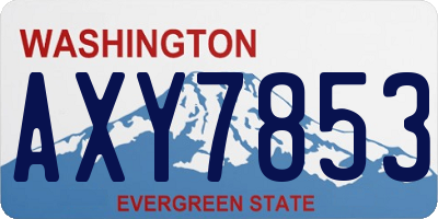 WA license plate AXY7853