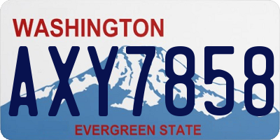 WA license plate AXY7858