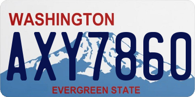 WA license plate AXY7860
