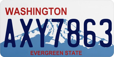WA license plate AXY7863