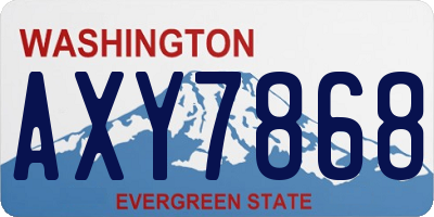 WA license plate AXY7868