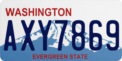 WA license plate AXY7869