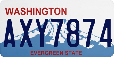 WA license plate AXY7874