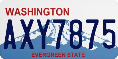 WA license plate AXY7875