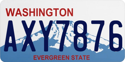 WA license plate AXY7876