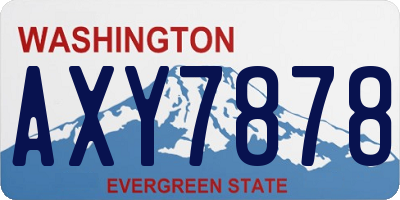 WA license plate AXY7878