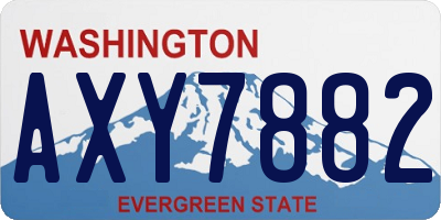 WA license plate AXY7882