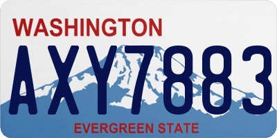 WA license plate AXY7883