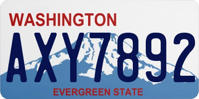 WA license plate AXY7892