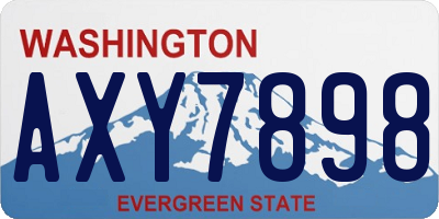 WA license plate AXY7898